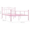 vidaXL Bed Frame without Mattress Pink Metal 160x200 cm