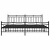 vidaXL Metal Bed Frame without Mattress with Footboard Black 193x203cm