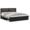 vidaXL Bed Frame with Headboard Black 180 x 200 cm Solid Pine Wood