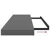 vidaXL Floating Wall Shelves 2 pcs High Gloss Grey 90x23.5x3.8 cm MDF