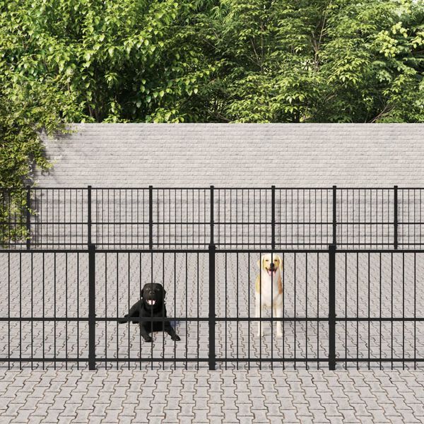 vidaXL Outdoor Dog Kennel Steel 67.74 m&sup2;