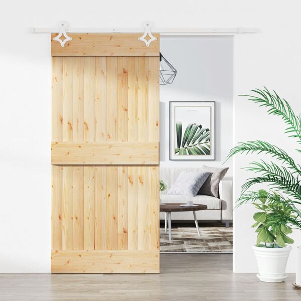 vidaXL Sliding Door with Hardware Set 95x210 cm Solid Wood Pine