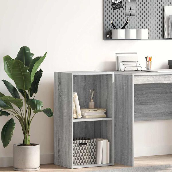 vidaXL Bookcase Grey Sonoma 40x30x77 cm Engineered Wood