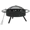 vidaXL Fire Pit with Poker 70 cm XXL Steel