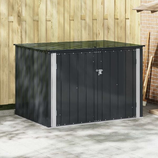 vidaXL Garden Storage Box Black 151.5 x 107 x 100 cm Steel