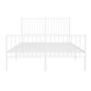 vidaXL Metal Bed Frame without Mattress with Footboard White 140x190cm