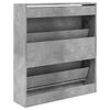 vidaXL Shoe Cabinet Concrete Grey 80x21x87.5 cm Engineered Wood