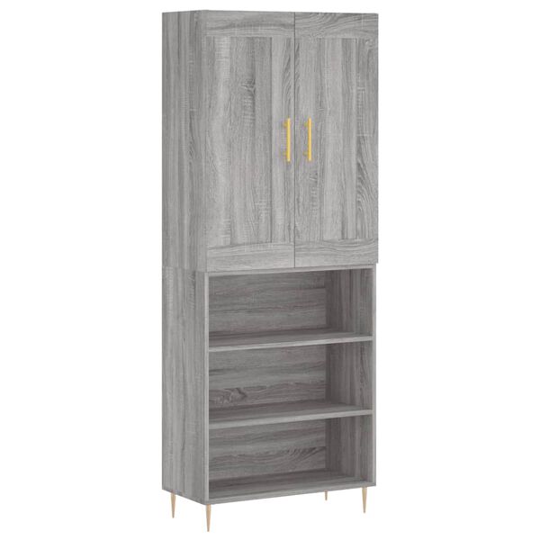 vidaXL Highboard Grey Sonoma 69.5x34x180 cm Engineered Wood