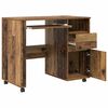 vidaXL Desk with Wheels Old Wood 91 x 50 x 77 cm Engineered Wood