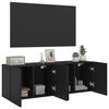 vidaXL TV Cabinets Wall-mounted 2 pcs Black 60x30x41 cm