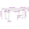 vidaXL Coffee Table O-Frame 90x40x45 cm Solid Wood Pine and Steel