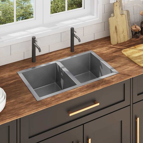 vidaXL Handmade Kitchen Sink Stainless Steel