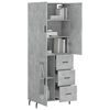 vidaXL Highboard Concrete Grey 69.5x34x180 cm Engineered Wood