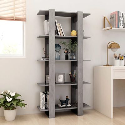 vidaXL Book Cabinet/Room Divider Concrete Grey 80x30x160 cm Engineered Wood