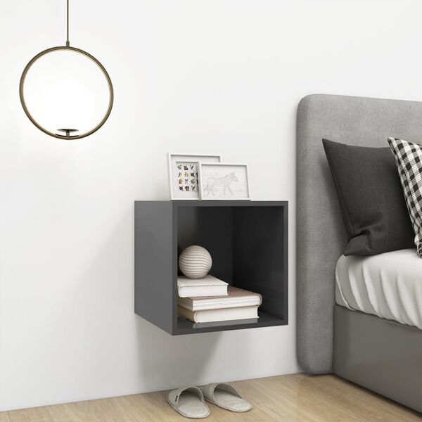 vidaXL Wall Cabinet Grey 37x37x37 cm Engineered Wood