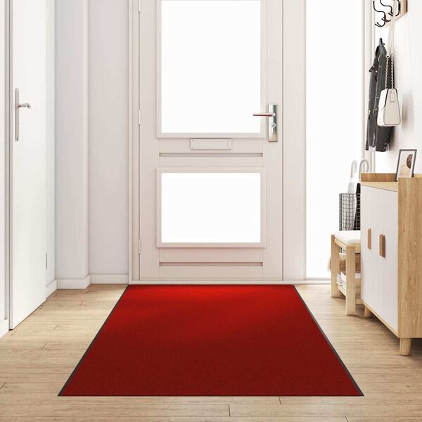 vidaXL Doormat Other Red and Black 120 x 350 cm Polyamide and PVC