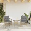 vidaXL Garden Chairs with Cushions 2 pcs Mix Beige Poly Rattan