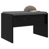 vidaXL Hall Bench with Cushion Black Oak 63 x 38 x 40 cm