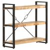 vidaXL 3-Tier Bookcase 90x30x80 cm Solid Mango Wood