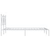 vidaXL Metal Bed Frame without Mattress with Headboard White 120x200cm