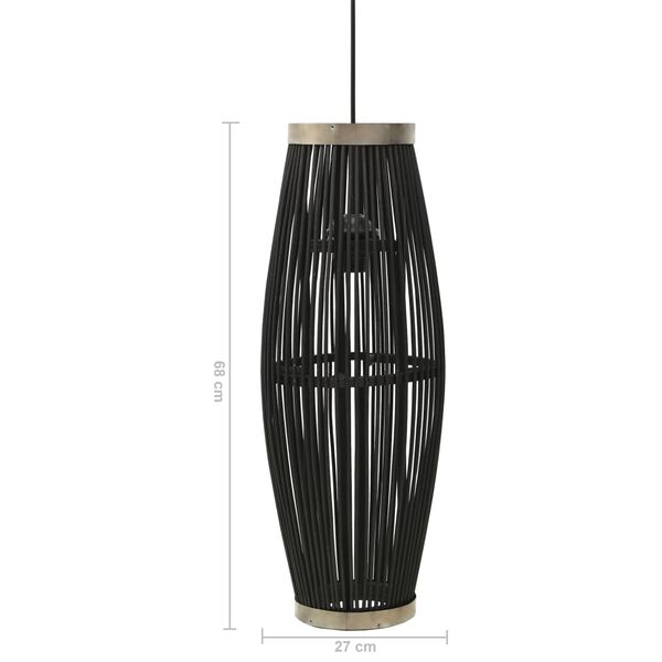 vidaXL Pendant Lamp Black Willow 40 W 27x68 cm Oval E27