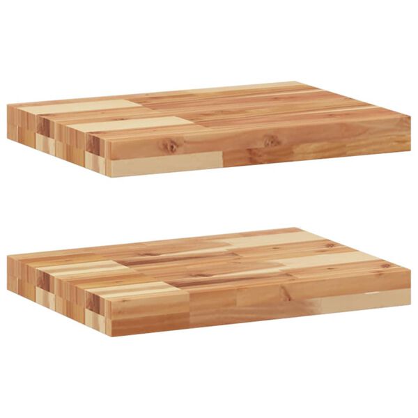vidaXL Floating Shelves 2 pcs 60x30x4 cm Oil Finished Solid Wood Acacia