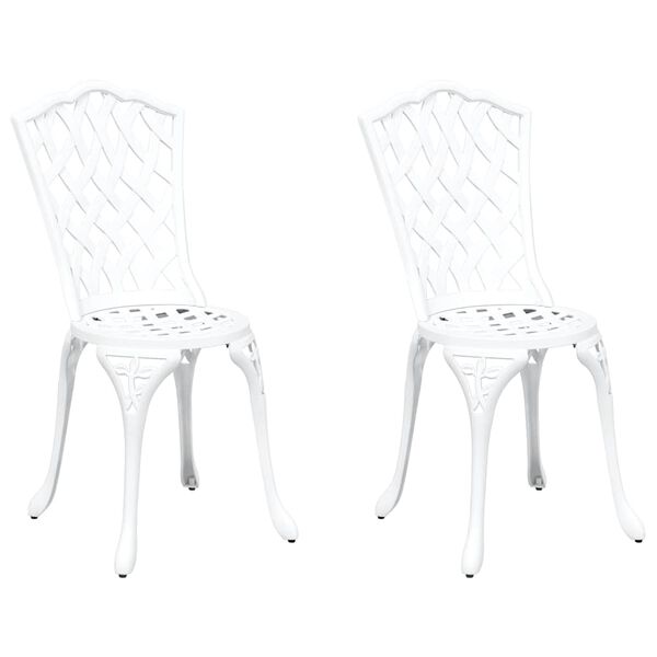 vidaXL Garden Chair 2 pcs White 55 x 56.5 x 91cm Aluminium