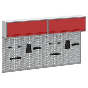 vidaXL Tool Cabinet Set with Shelf 6 pcs Red Powder-Coated Steel