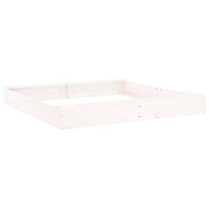 vidaXL Sandbox with Seats White Square Solid Wood Pine