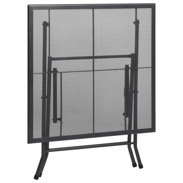 vidaXL Folding Mesh Table 80x80x72 cm Steel Anthracite