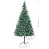 vidaXL Artificial Pre-lit Christmas Tree with Ball Set Pinecones 210 cm