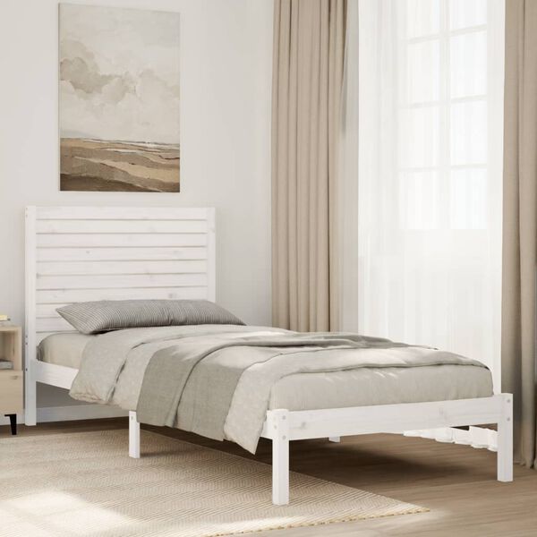 vidaXL Extra Long Bed Frame without Mattress White 90x220 cm Solid Wood