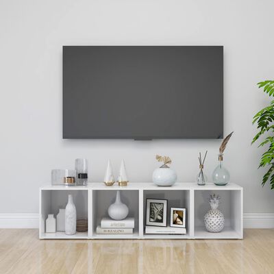 vidaXL TV Cabinets 2 pcs High Gloss White 37x35x37 cm Engineered Wood