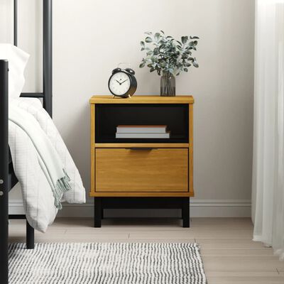 vidaXL Bedside Cabinet "FLAM" 40x35x50 cm Solid Wood Pine