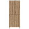 vidaXL Highboard 2 pcs Artisan Oak Engineered Wood and Glass