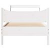 vidaXL Bed Frame with Headboard White 90x190 cm Single Solid Wood Pine