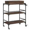vidaXL Kitchen Trolley Brown Oak 81.5x41x92.5 cm Engineered Wood