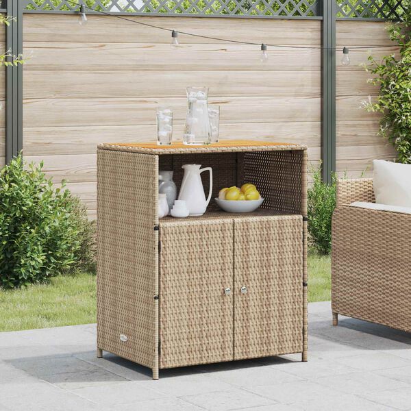 vidaXL Cabinet Beige 70 x 50 x 87 cm Polyester and Roly Ratten