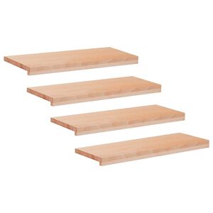 vidaXL Stair Treads 4 pcs 80 x 30 x 2 cm Natural Solid Beech Wood