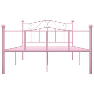 vidaXL Bed Frame Pink Metal 160x200 cm
