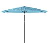 vidaXL Garden Parasol with Steel Pole Blue 288x288x225 cm