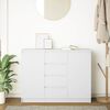vidaXL Sideboard with Drawers White 100.5x35x76 cm Engineered Wood