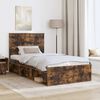 vidaXL Bed Frame Smoked Oak 100 x 200 cm Solid Pine Wood