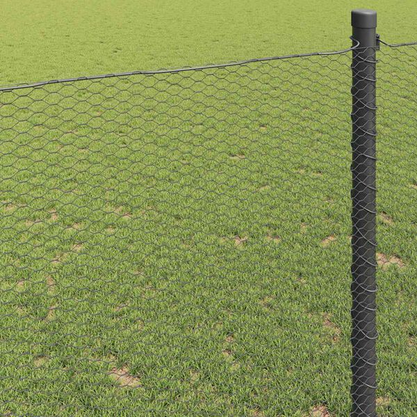vidaXL Hexagon Fence Grey 1.2 x 100 m PVC