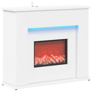 vidaXL Fireplace with LED Strip White 63 x 20 x 54.5 cm