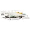 vidaXL Daybed with Trundle and Drawers without Mattress White 90x200 cm