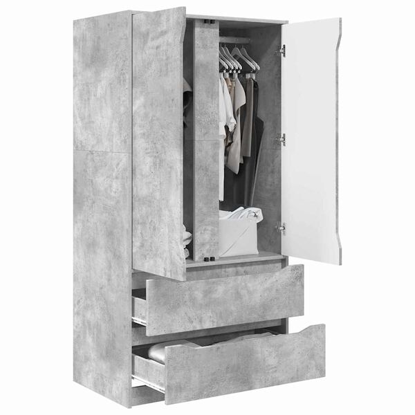 vidaXL Cabinet Manual Concrete Grey 79.5 x 49 x 156 cm Engineered Wood