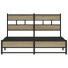 vidaXL Metal Bed Frame without Mattress Sonoma Oak 150x200 cm King Size