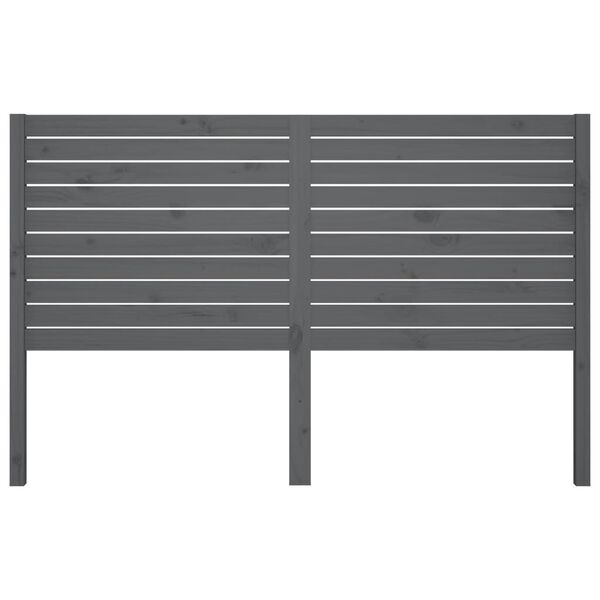 vidaXL Bed Headboard Grey 146x4x100 cm Solid Wood Pine