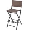 vidaXL 3 Piece Folding Bistro Set Steel Poly Rattan Brown
